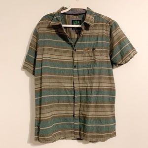 Nomad Division Hippy Tree Button Down. Striped